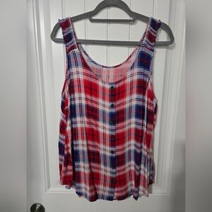 Women's Patriotic colored/plaid tank Size 2XL